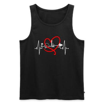 Las Vegas Skyline Herzschlag Nevada USA Herz Liebe - Männer Premium Bio Tank Top - Schwarz - Vorne - Michal (187cm)