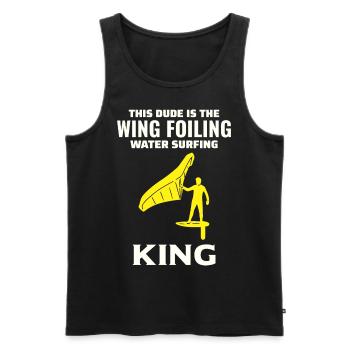 Wing Foiling Hydrofoil Surfing Surf Water Sport - Men's Premium Organic Tank Top - black - Front - AI Model Male 178 light (178cm)