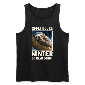 Faultier Winter Schlafshirt Weihnachten Schlaf - Männer Premium Bio Tank Top - Schwarz - Vorne - Michal (187cm)