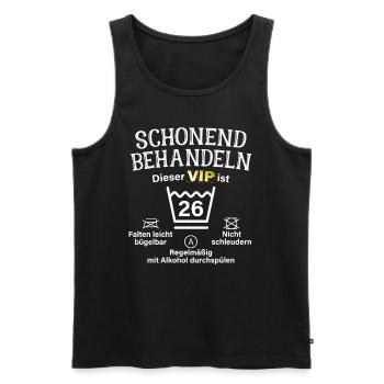 26. Geburtstag Schonend Behandeln 26 VIP ist 26 - Männer Premium Bio Tank Top - Schwarz - Vorne - Michal (187cm)