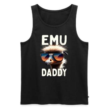 Emu Daddy Bird Ostrich Ratite Dad Father's Day Emu - Men's Premium Organic Tank Top - black - Front - AI Model Male 178 light (178cm)
