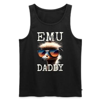 Emu Daddy Bird Ostrich Ratite Dad Father's Day Emu - Men's Premium Organic Tank Top - black - Front - AI Model Male 178 light (178cm)