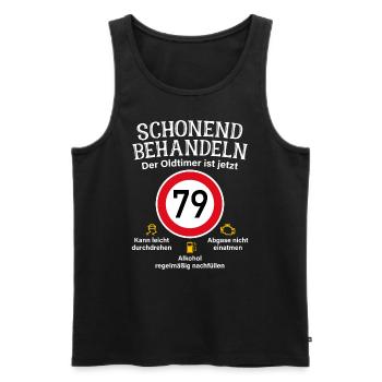 79. Geburtstag Schonend Behandeln Oldtimer Ist 79 - Männer Premium Bio Tank Top - Schwarz - Vorne - Michal (187cm)