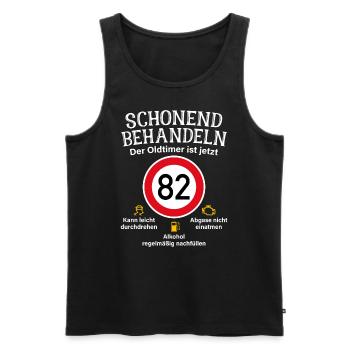 82. Geburtstag Schonend Behandeln Oldtimer Ist 82 - Männer Premium Bio Tank Top - Schwarz - Vorne - AI Model Male 178 light (178cm)