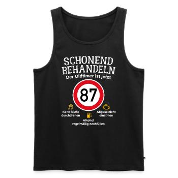 87. Geburtstag Schonend Behandeln Oldtimer Ist 87 - Männer Premium Bio Tank Top - Schwarz - Vorne - AI Model Male 178 light (178cm)