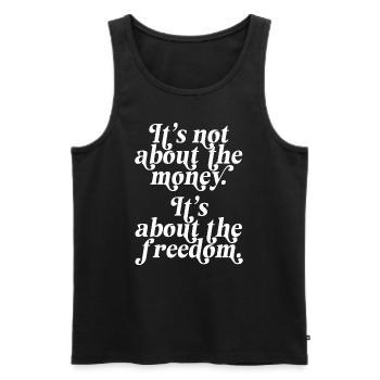 Unternehmer Freiheit Aktien ETF It's About Freedom - Männer Premium Bio Tank Top - Schwarz - Vorne - Michal (187cm)