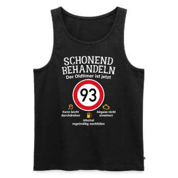 93. Geburtstag Schonend Behandeln Oldtimer Ist 93 - Männer Premium Bio Tank Top - Schwarz - Vorne - AI Model Male 178 light (178cm)