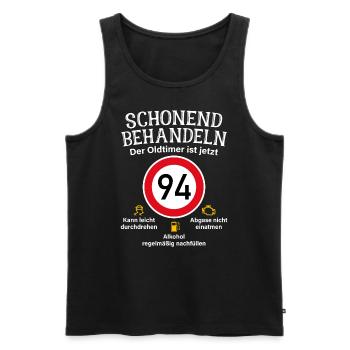 94. Geburtstag Schonend Behandeln Oldtimer Ist 94 - Männer Premium Bio Tank Top - Schwarz - Vorne - Michal (187cm)