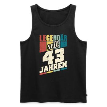 43. Geburtstag Legendär Seit 43 Jahren Legende 43 - Männer Premium Bio Tank Top - Schwarz - Vorne - Michal (187cm)