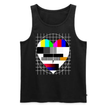 Test Image Coeur I Love 90s Party Love 80s - Débardeur bio Premium Homme - noir - Devant - AI Model Male 178 light (178cm)