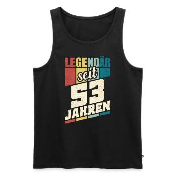 53. Geburtstag Legendär Seit 53 Jahren Legende 53 - Männer Premium Bio Tank Top - Schwarz - Vorne - Michal (187cm)