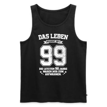 99. Geburtstag Geschenk Das Leben Beginnt Mit 99 - Männer Premium Bio Tank Top - Schwarz - Vorne - Michal (187cm)