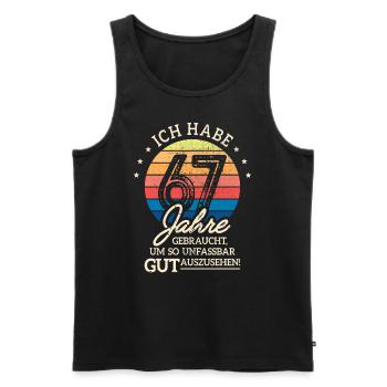 67. Geburtstag Geschenk Habe 67 Jahre Gebraucht - Männer Premium Bio Tank Top - Schwarz - Vorne - Michal (187cm)