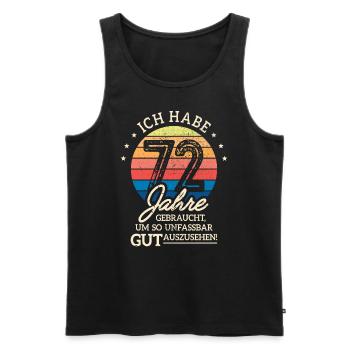 72. Geburtstag Geschenk Habe 72 Jahre Gebraucht - Männer Premium Bio Tank Top - Schwarz - Vorne - Michal (187cm)