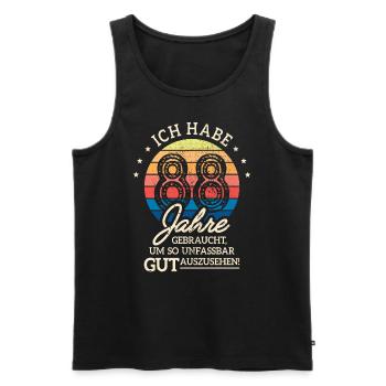 88. Geburtstag Geschenk Habe 88 Jahre Gebraucht - Männer Premium Bio Tank Top - Schwarz - Vorne - Michal (187cm)