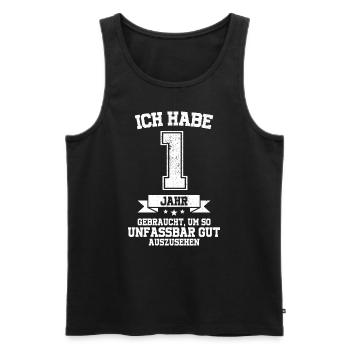 1. Geburtstag Geschenk Habe 1 Jahr Gebraucht - Männer Premium Bio Tank Top - Schwarz - Vorne - Michal (187cm)