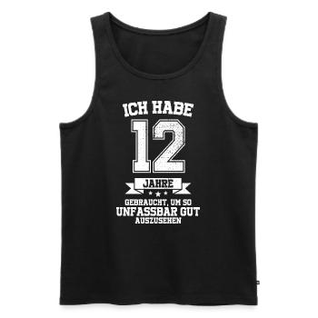 12. Geburtstag Geschenk Habe 12 Jahre Gebraucht - Männer Premium Bio Tank Top - Schwarz - Vorne - Michal (187cm)