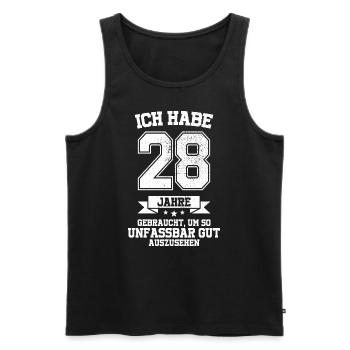 28. Geburtstag Geschenk Habe 28 Jahre Gebraucht - Männer Premium Bio Tank Top - Schwarz - Vorne - Michal (187cm)