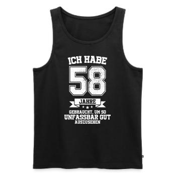 58. Geburtstag Geschenk Habe 58 Jahre Gebraucht - Männer Premium Bio Tank Top - Schwarz - Vorne - Michal (187cm)
