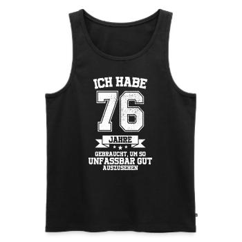 76. Geburtstag Geschenk Habe 76 Jahre Gebraucht - Männer Premium Bio Tank Top - Schwarz - Vorne - AI Model Male 178 light (178cm)