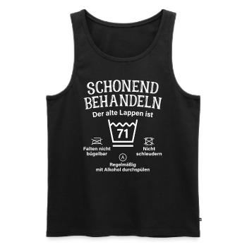 71. Geburtstag Schonend Behandeln Alte Lappen 71 - Männer Premium Bio Tank Top - Schwarz - Vorne - AI Model Male 178 light (178cm)