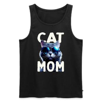Cat Mom, Cats, Mom Cat, Mother's Day, Cat - Men's Premium Organic Tank Top - black - Front - AI Model Male 178 light (178cm)