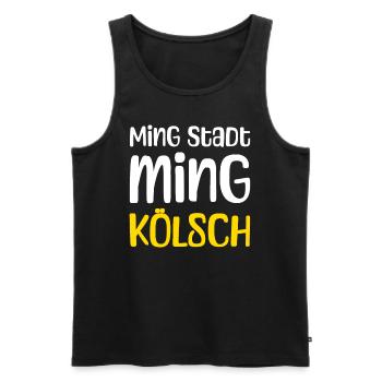 Ming Stadt Ming Kölsch Kölle Kölner Karneval Köln - Männer Premium Bio Tank Top - Schwarz - Vorne - Michal (187cm)