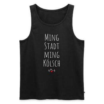 Ming Stadt Ming Kölsch Kölle Kölner Karneval Köln - Männer Premium Bio Tank Top - Schwarz - Vorne - Michal (187cm)