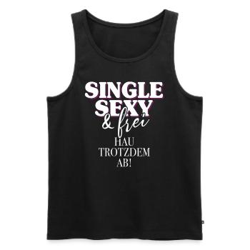 Single Sexy Hau Trotzdem Ab Anti Flirt Anmachen - Männer Premium Bio Tank Top - Schwarz - Vorne - AI Model Male 178 light (178cm)