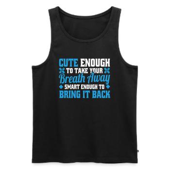 Cute Enough To Take Your Breath Away Arzt Ärztin - Men's Premium Organic Tank Top - black - Front - AI Model Male 178 light (178cm)