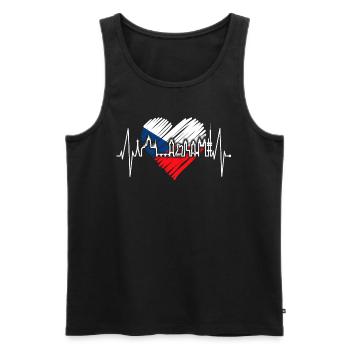 Prague Skyline Heartbeat Czech Republic Heart Love Praha - Men's Premium Organic Tank Top - black - Front - AI Model Male 178 light (178cm)