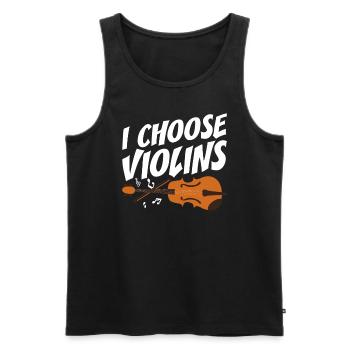 Geigenspieler I Choose Violins Geige Violinistin - Männer Premium Bio Tank Top - Schwarz - Vorne - AI Model Male 178 light (178cm)