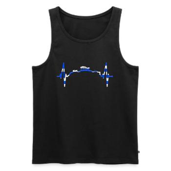 Athènes Skyline Heartbeat Grèce Acropole - Débardeur bio Premium Homme - noir - Devant - AI Model Male 178 light (178cm)