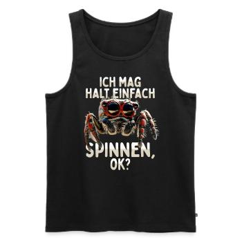 Spinne Springspinne Vogelspinne Mag Halt Spinnen - Männer Premium Bio Tank Top - Schwarz - Vorne - Michal (187cm)