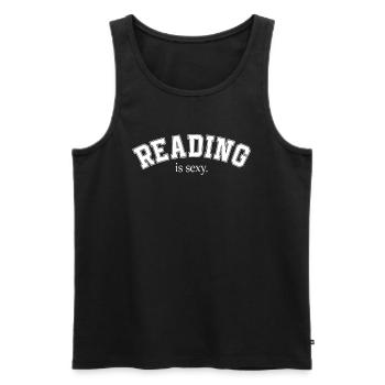 Reading Is Sexy Bookworm Bookworm Reading Books - Men's Premium Organic Tank Top - black - Front - Michal (187cm)