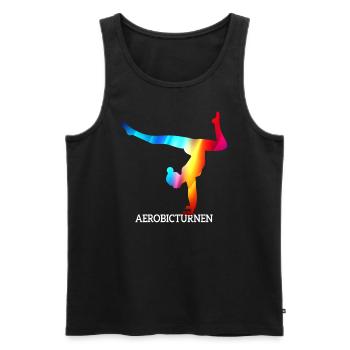 Gymnaste Gymnastique Club de gymnastique Gymnastique aérobique - Débardeur bio Premium Homme - noir - Devant - AI Model Male 178 light (178cm)