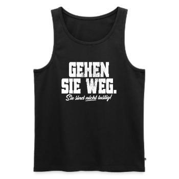 Go Away You're Not Funny Joke Sarcasm - Men's Premium Organic Tank Top - black - Front - AI Model Male 178 light (178cm)