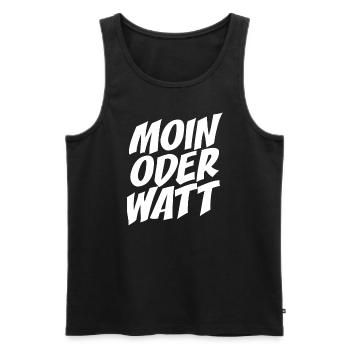 Moin Oder Watt Ruhrgebiet Ruhrpott Hamburg Moin - Männer Premium Bio Tank Top - Schwarz - Vorne - AI Model Male 178 light (178cm)