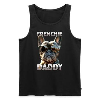 Frenchie Daddy Papa Fête des Pères Dogue Allemand - Débardeur bio Premium Homme - noir - Devant - Michal (187cm)