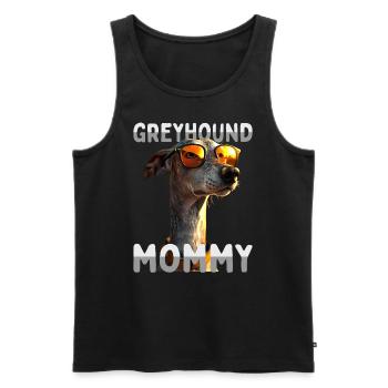 Lévrier Maman Chiens Maman Maman Fête des Mères Maman Lévrier - Débardeur bio Premium Homme - noir - Devant - AI Model Male 178 light (178cm)