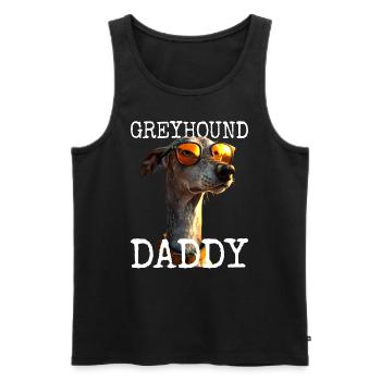 Greyhound Daddy Hunde Papa Vatertag Dad Windhund - Männer Premium Bio Tank Top - Schwarz - Vorne - AI Model Male 178 light (178cm)