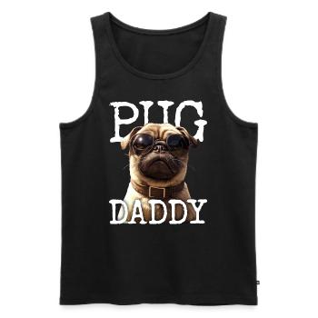 Pug Daddy Mops Papa Vatertag Pug Dad Süßer Mops - Männer Premium Bio Tank Top - Schwarz - Vorne - AI Model Male 178 light (178cm)