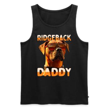 Rhodesian Ridgeback Daddy Dogs Papa Fête des Pères Papa - Débardeur bio Premium Homme - noir - Devant - AI Model Male 178 light (178cm)