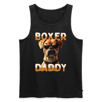 Deutscher Boxer Dad Hund Papa Vatertag Boxer Daddy - Männer Premium Bio Tank Top - Schwarz - Vorne - AI Model Male 178 light (178cm)