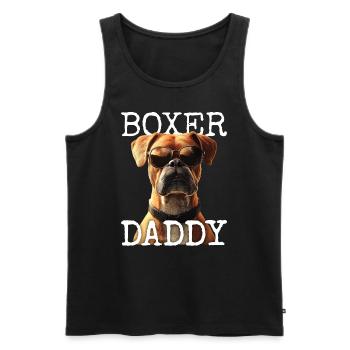 Deutscher Boxer Dad Hund Papa Vatertag Boxer Daddy - Männer Premium Bio Tank Top - Schwarz - Vorne - AI Model Male 178 light (178cm)