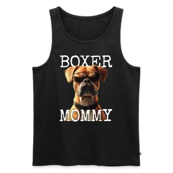 Boxer allemand Maman Fête des mères Boxer Maman - Débardeur bio Premium Homme - noir - Devant - AI Model Male 178 light (178cm)