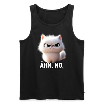 Ähm Nö Katze Nein No Faulenzer Neinsagen Katzen - Männer Premium Bio Tank Top - Schwarz - Vorne - AI Model Male 178 light (178cm)