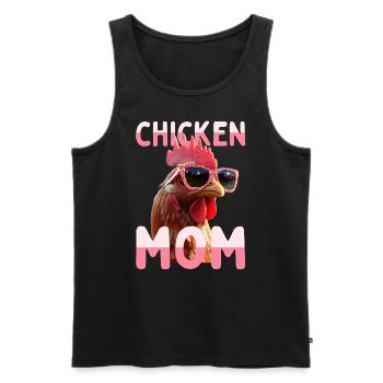 Chicken Mom Chicken Mom Farmer's Wife Mother's Day Chickens - Men's Premium Organic Tank Top - black - Front - AI Model Male 178 light (178cm)
