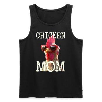 Chicken Mom Chicken Mom Farmer's Wife Mother's Day Chickens - Men's Premium Organic Tank Top - black - Front - AI Model Male 178 light (178cm)