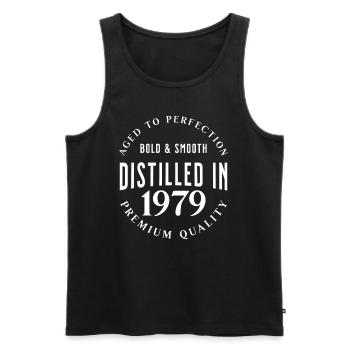 Distilled in 1979 Birthday Gift Idea - Men's Premium Organic Tank Top - black - Front - AI Model Male 178 light (178cm)